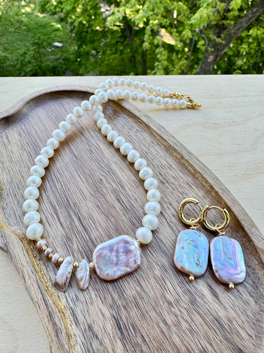 Pearls In Shape Set - Necklace and Earrings