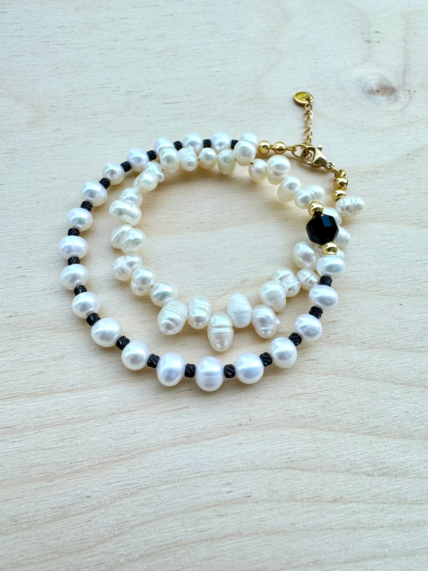 Bold Contrast: Natural Pearls with Onyx and Dark Steel
