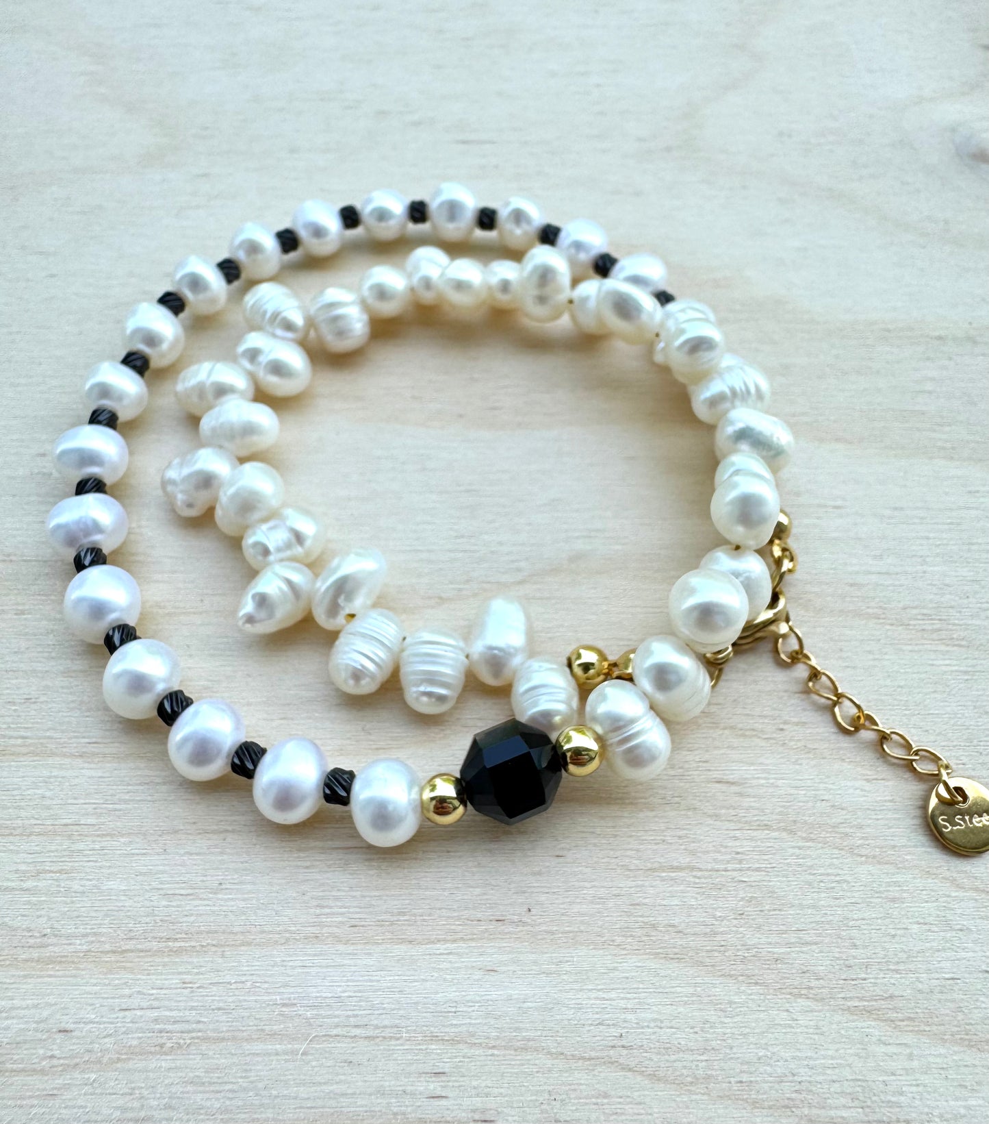 Bold Contrast: Natural Pearls with Onyx and Dark Steel